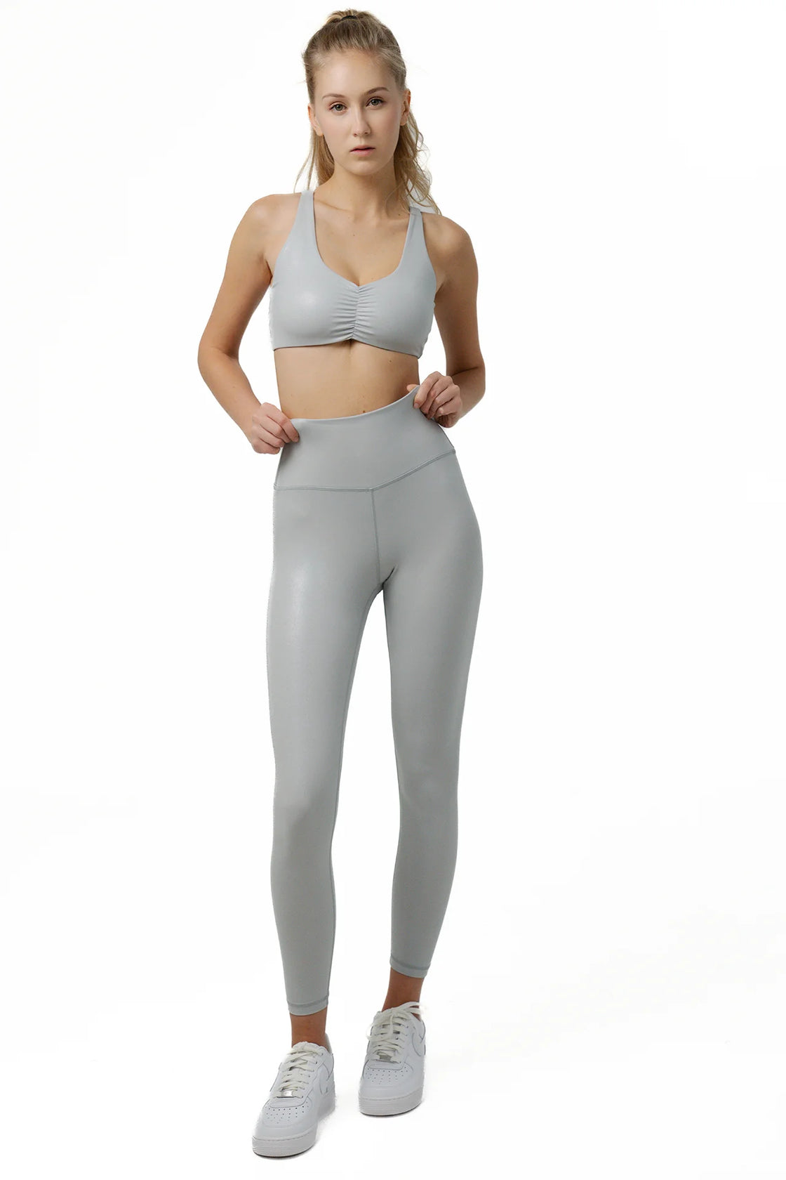 Shine grey leggings with bra