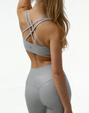 Grey Strappy shine Bra