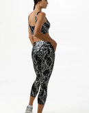 Snake exotic print leggings in black