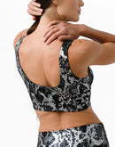 Black exotic bra in snake skin print