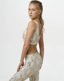 Sport exotic snake skin bra in white