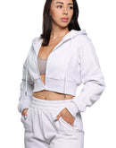 Womens off-white cropped hoodie