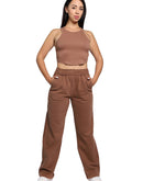 Crop top in brown color