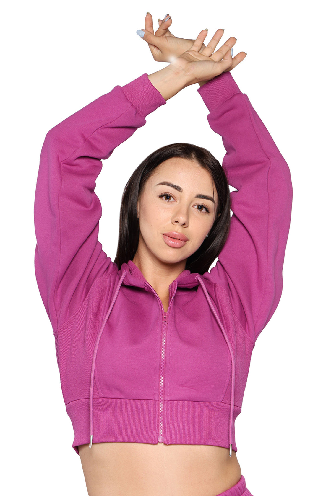 Crop hoodie hot pink
