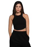 Women's crop tank in black