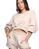 Women pullover sweater in tan