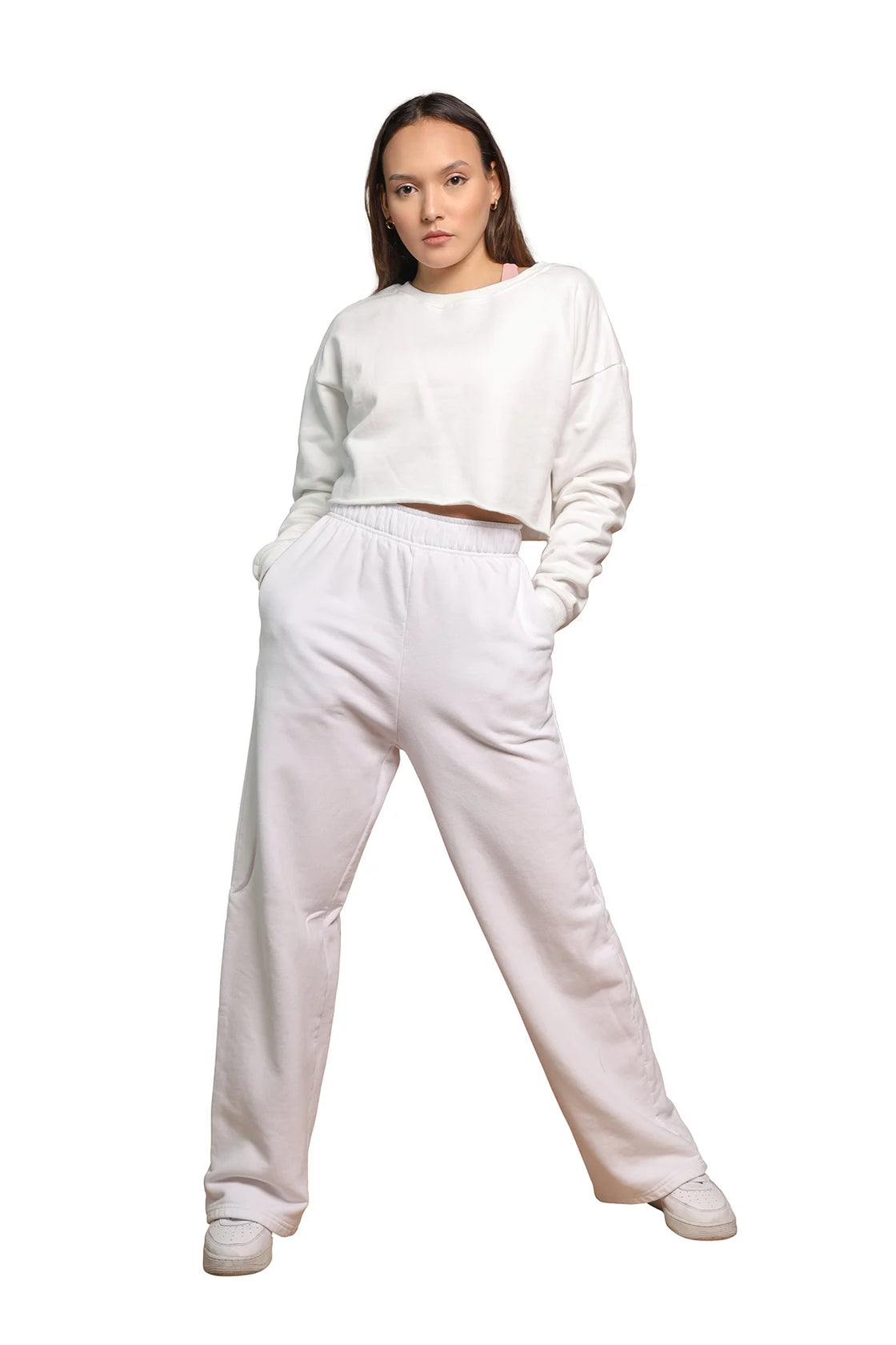 White long sweatpants for women