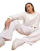Sweatpants and crop top in white