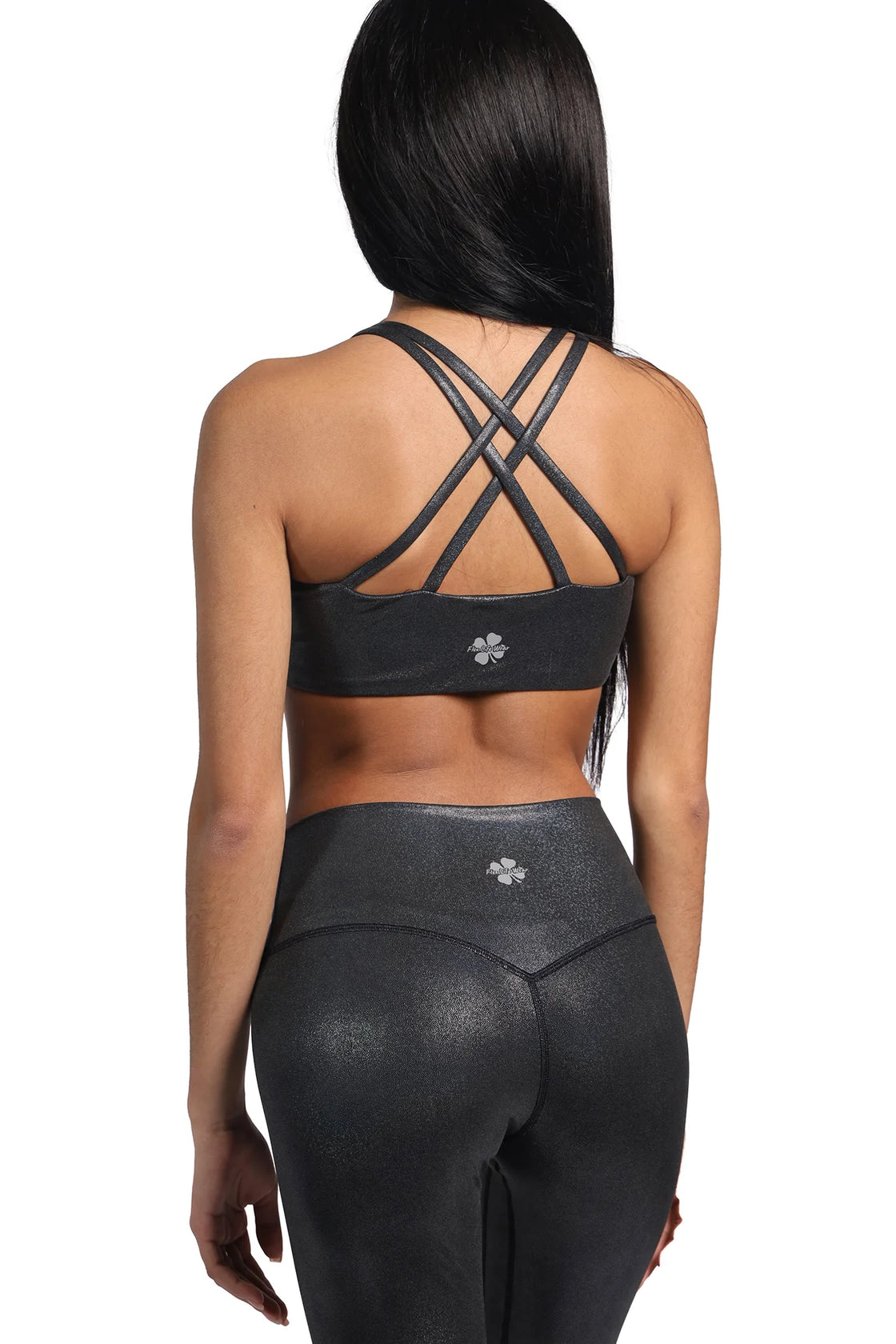 black shine gloss bra