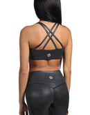 black shine gloss bra