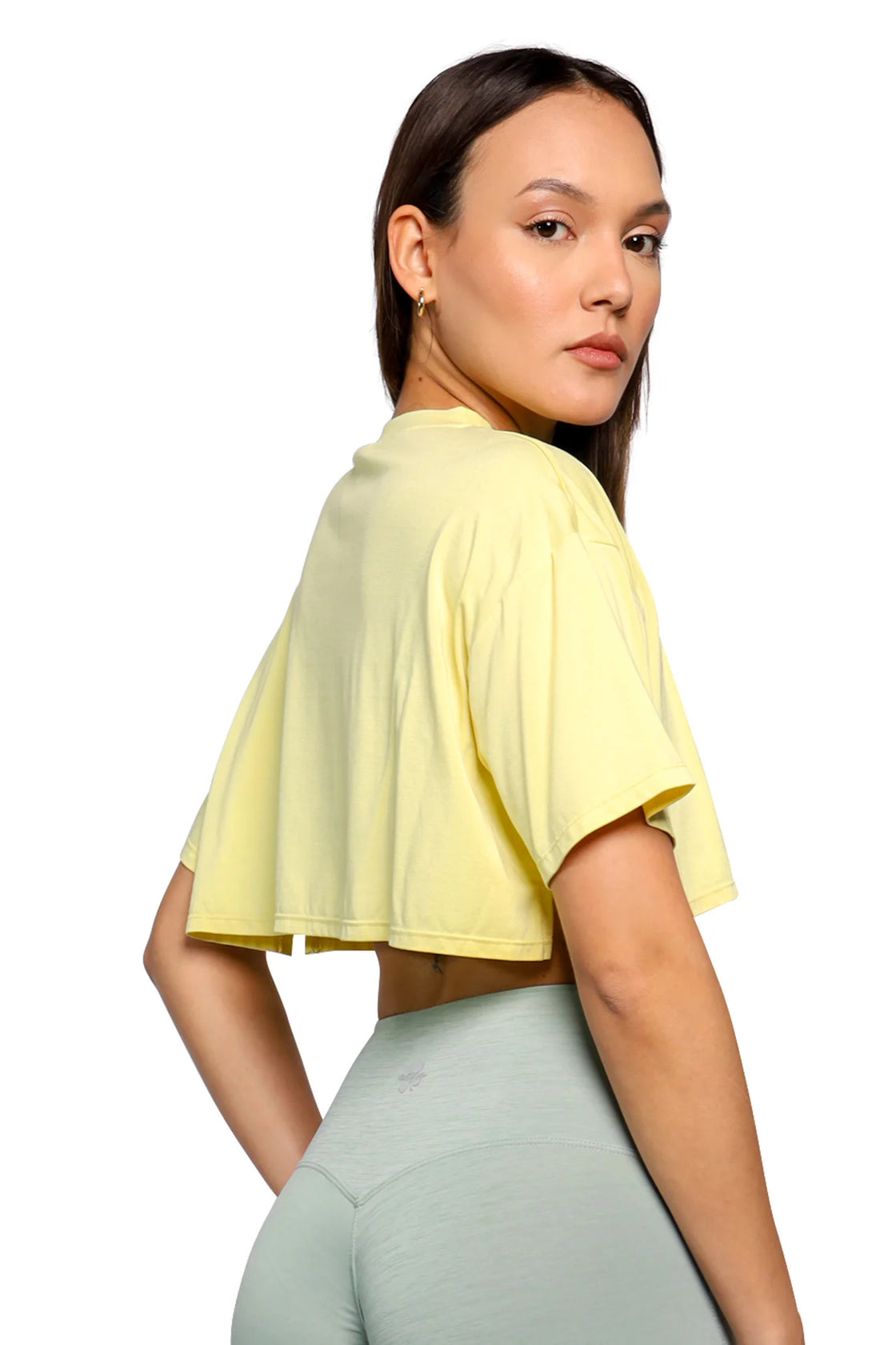 Crop top in yellow color