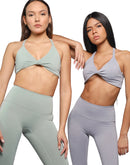 Women Twisted Light green bra