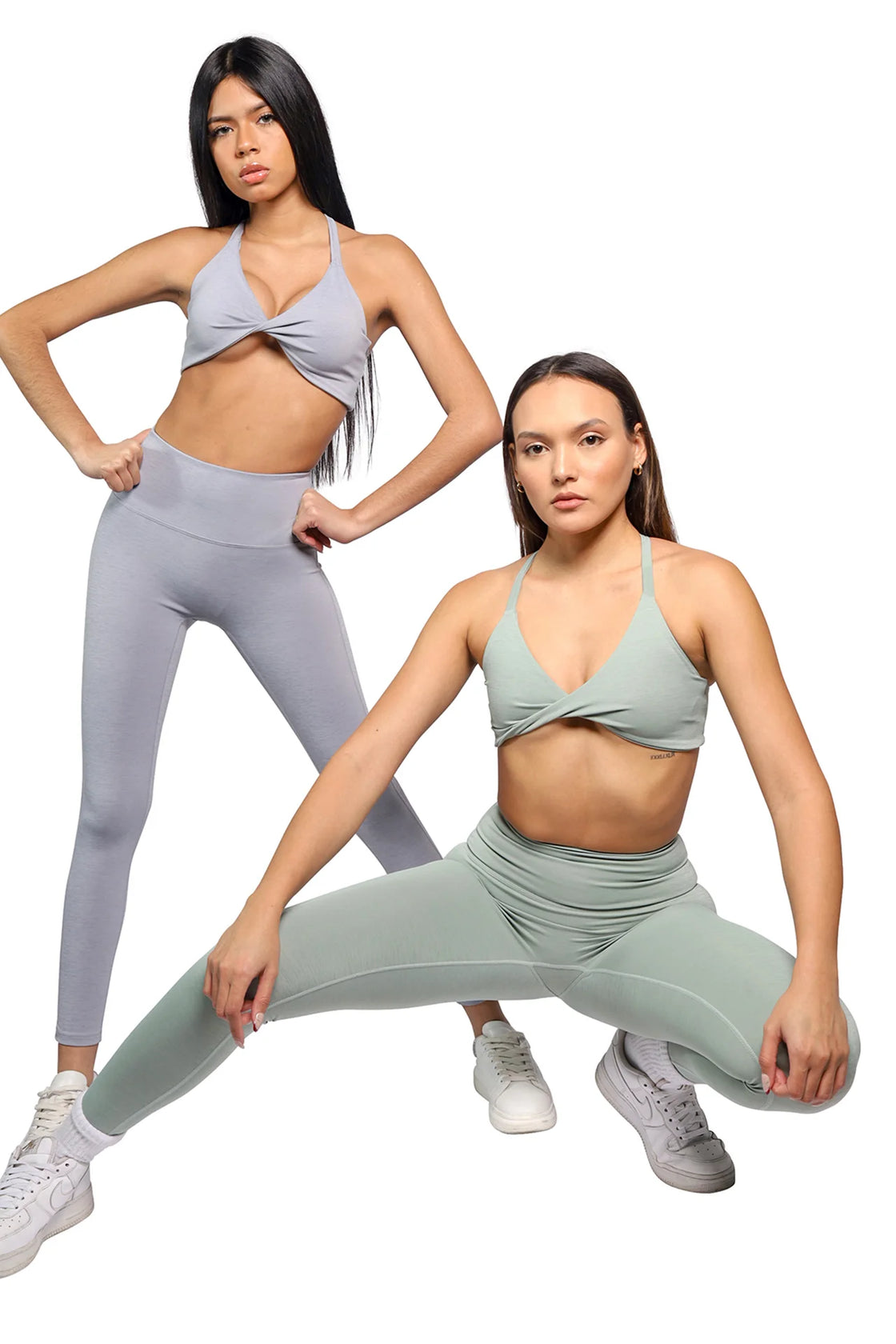 Light grey leggings with bra for women