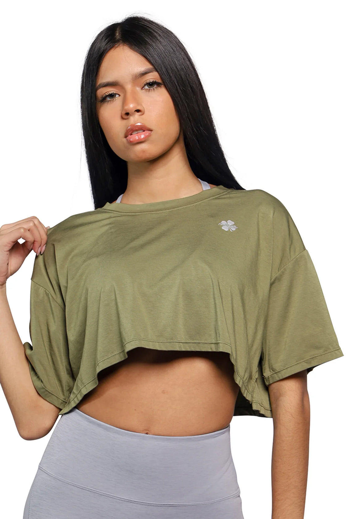 Green crop top oversize