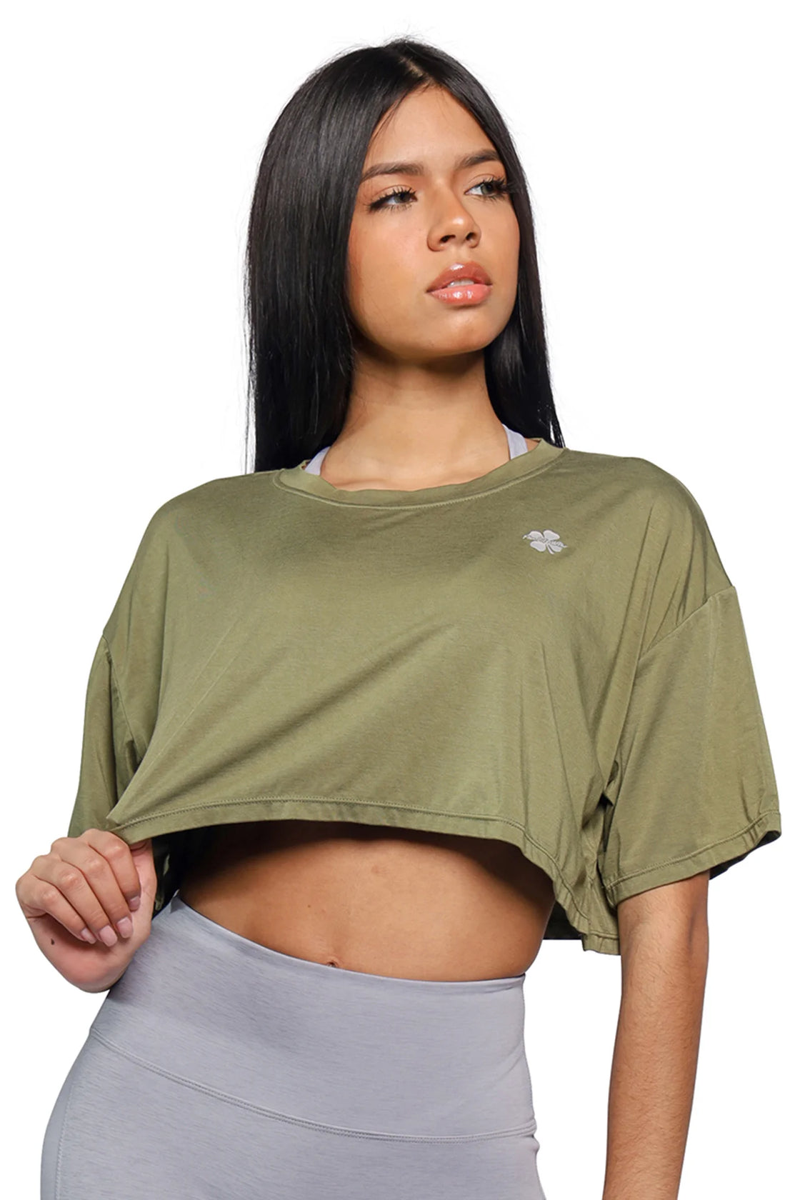 Green crop top