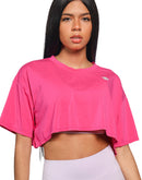 Short sleeve crop top in pink