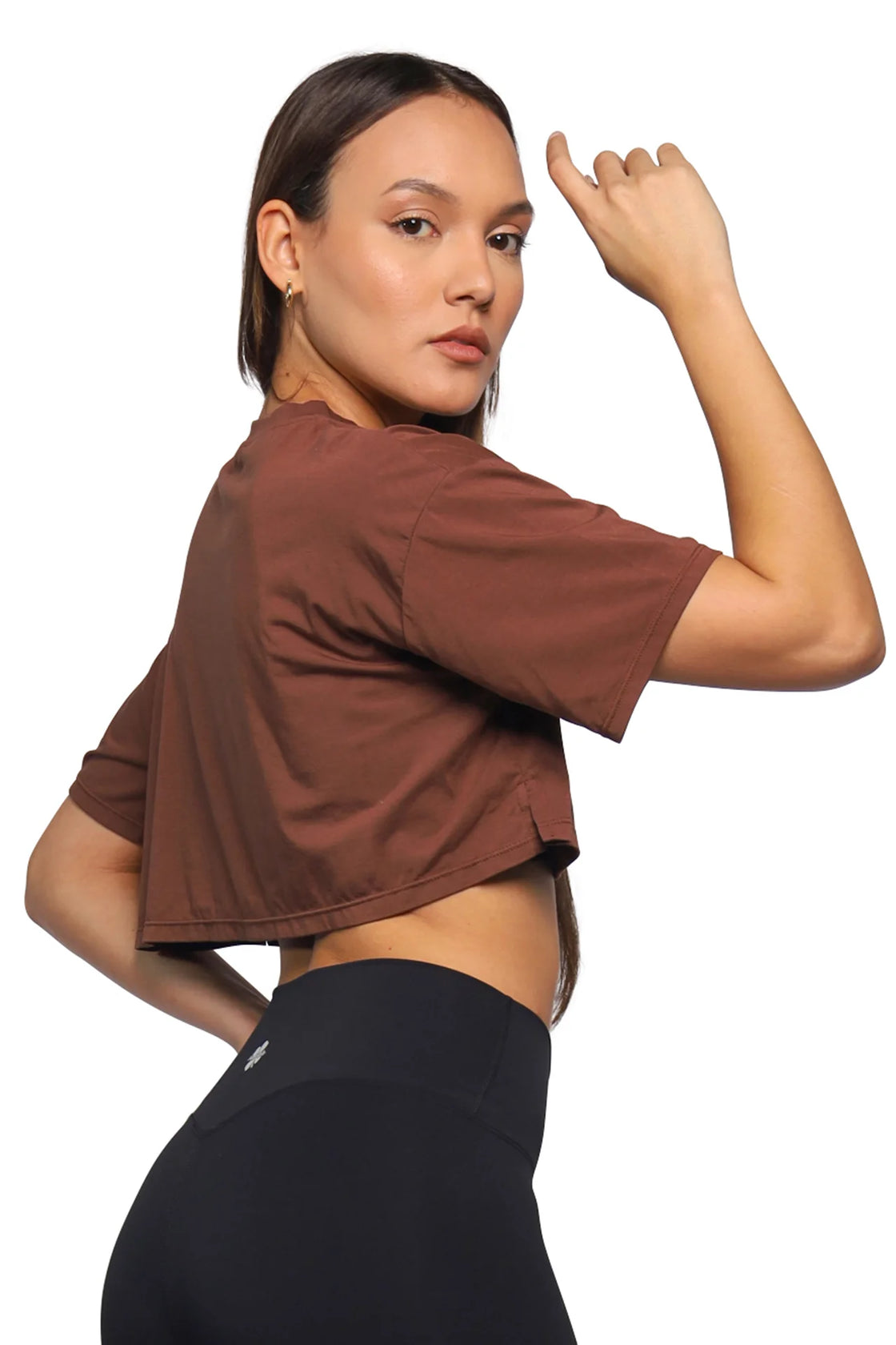Crop top in brown color