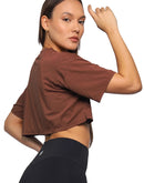 Crop top in brown color