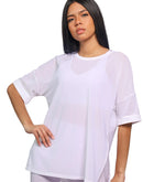 White long mesh top