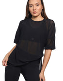 Black mesh top