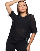 Women mesh top in black