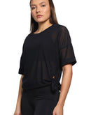 short sleeve Mesh top in black