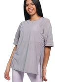 Mesh t-shirt short sleeve in light grey color