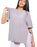 Mesh t-shirt in light grey
