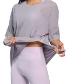 Women light grey mesh top