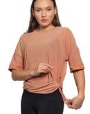 Mesh t-shirt in brown color