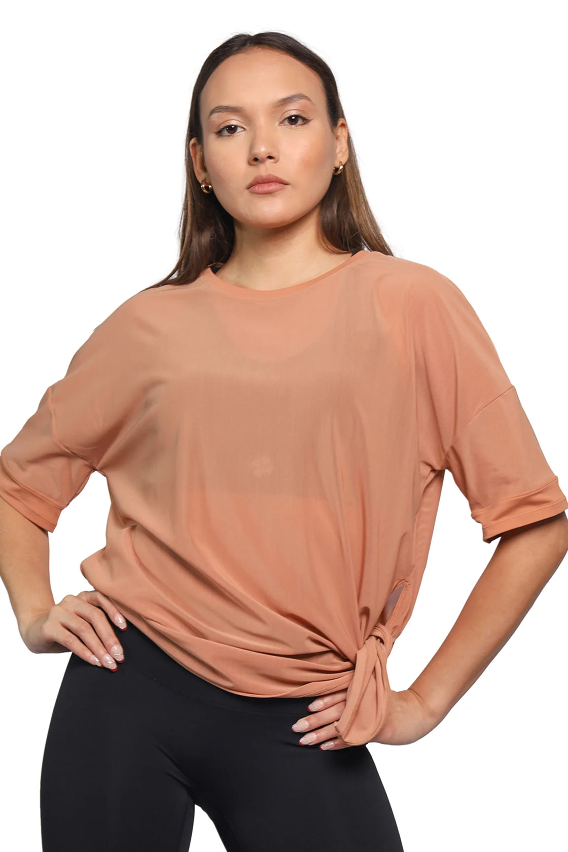 Women mesh top in brown