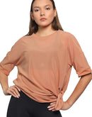 Women mesh top in brown