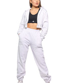 Off-white winter set with hoodie