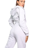 Cropped zip hoodie in off-white color