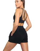 Black shorts with bra strappy