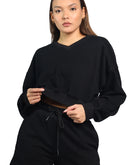 Oversize V-neck black pullover