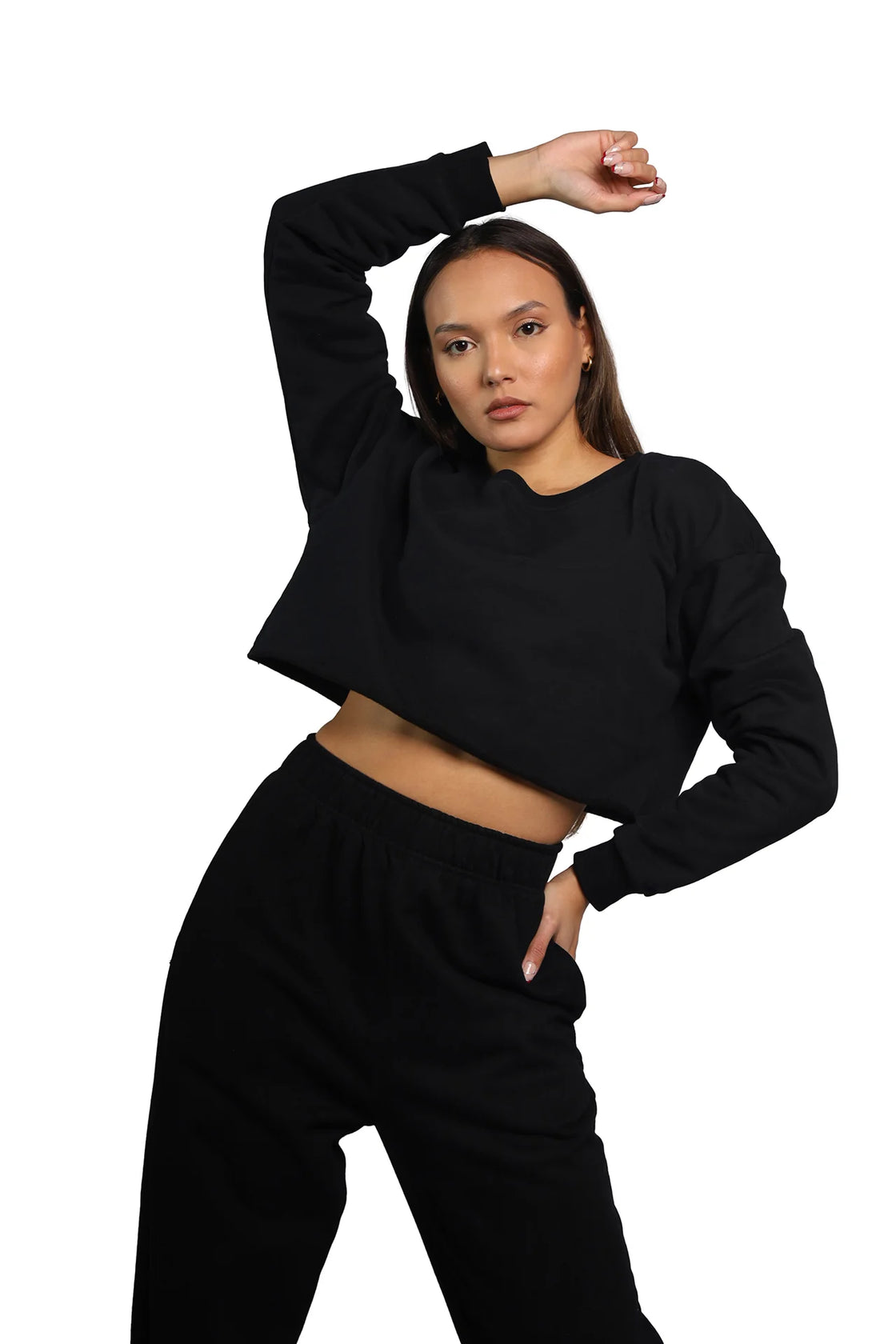 Black sweater cropped