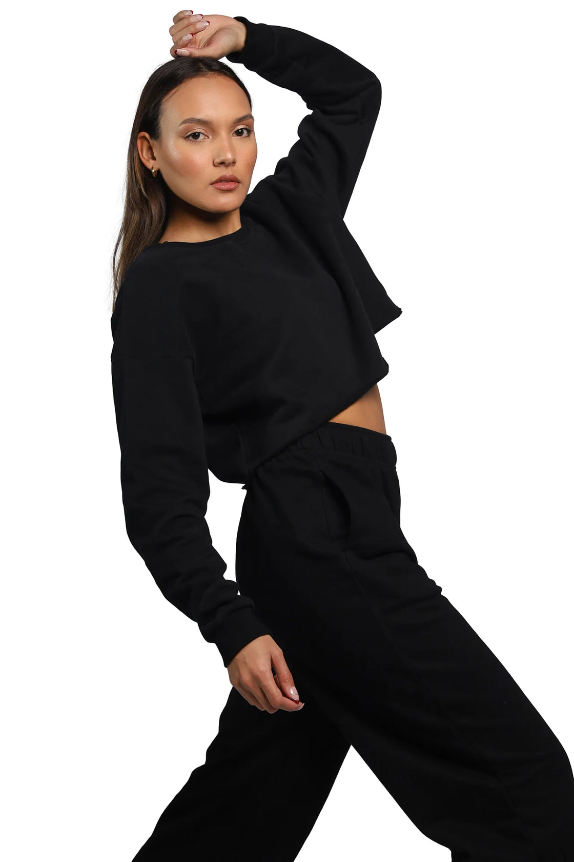 Long sleeve top in black