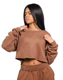 brown oversize crop top