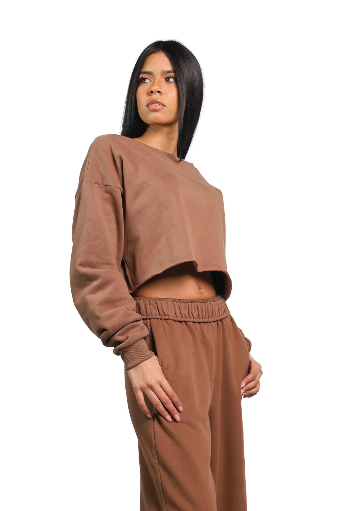 brown crop top sweater