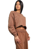 brown crop top sweater