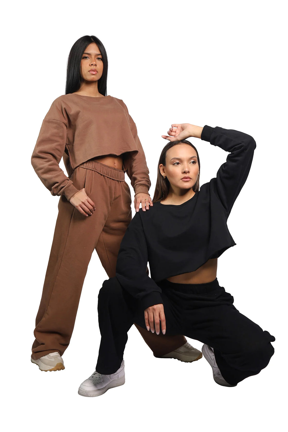Brown crop top oversize sweater