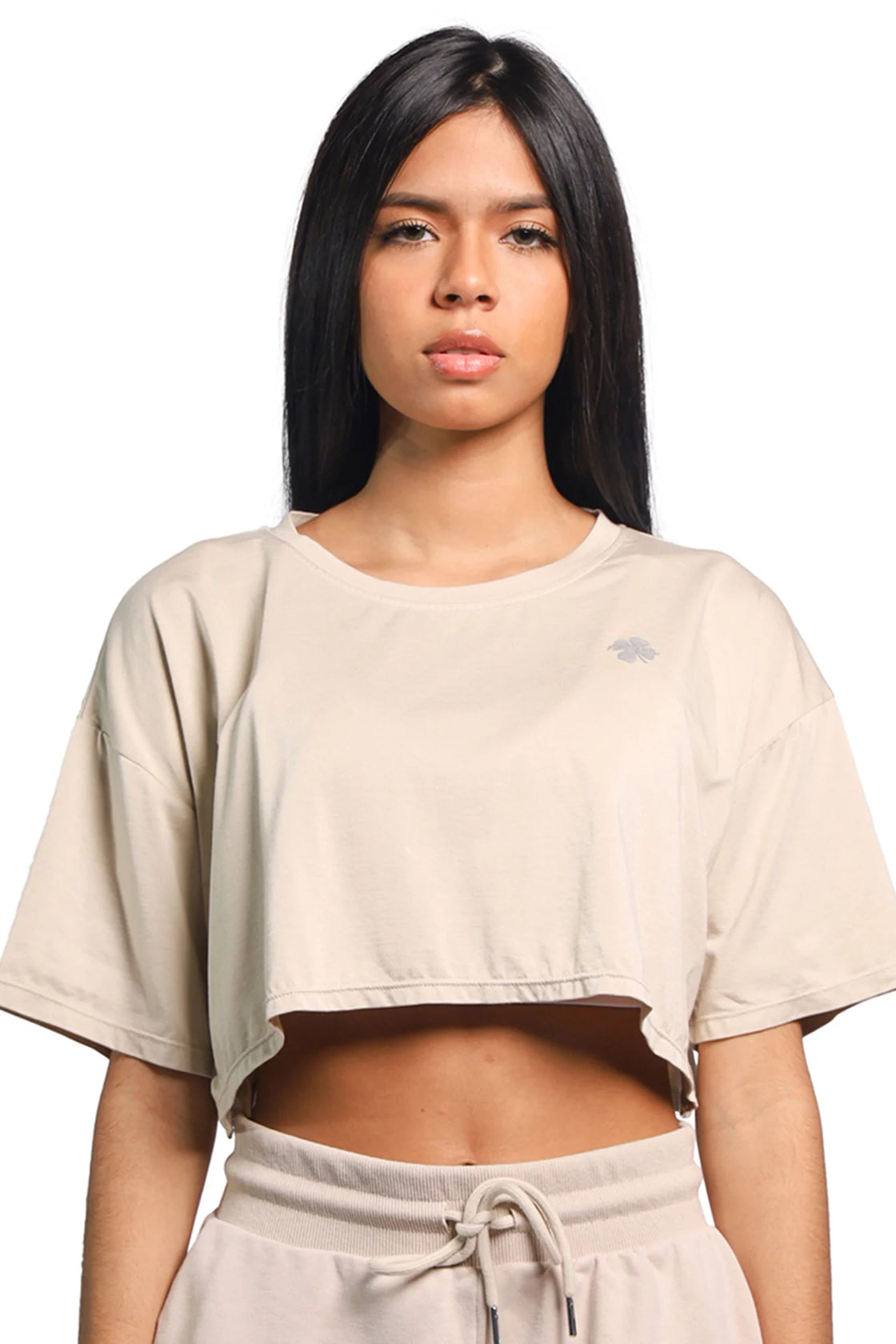 Crop top in ivory color