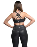 black bra from back strappy shine