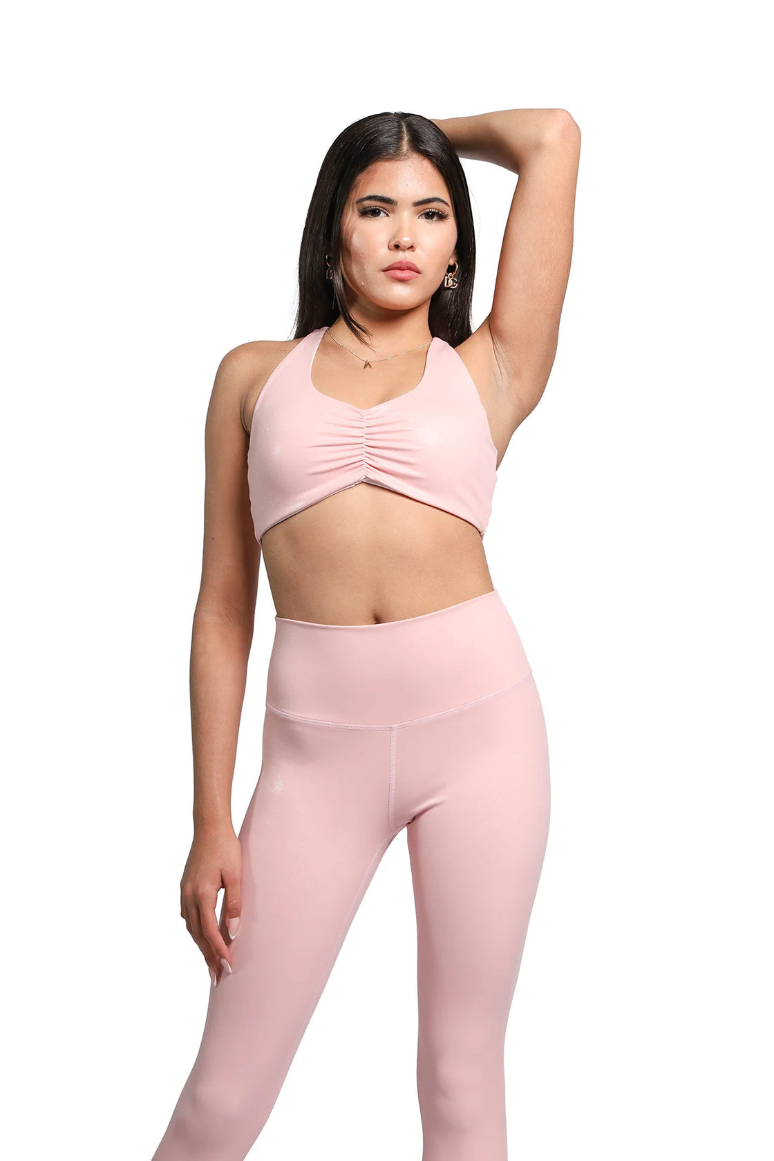 gloss pink shine bra and leggings