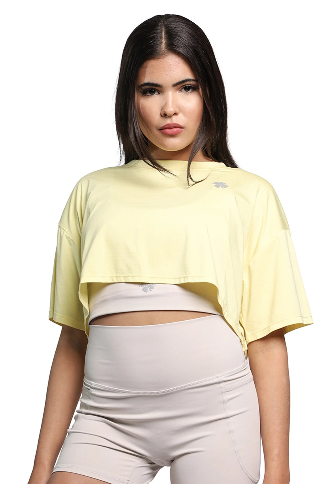 Crop t-shirt in yellow