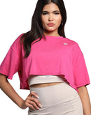 Oversize crop top in pink