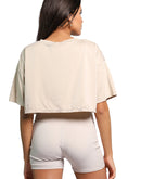 Ivory shorts from back