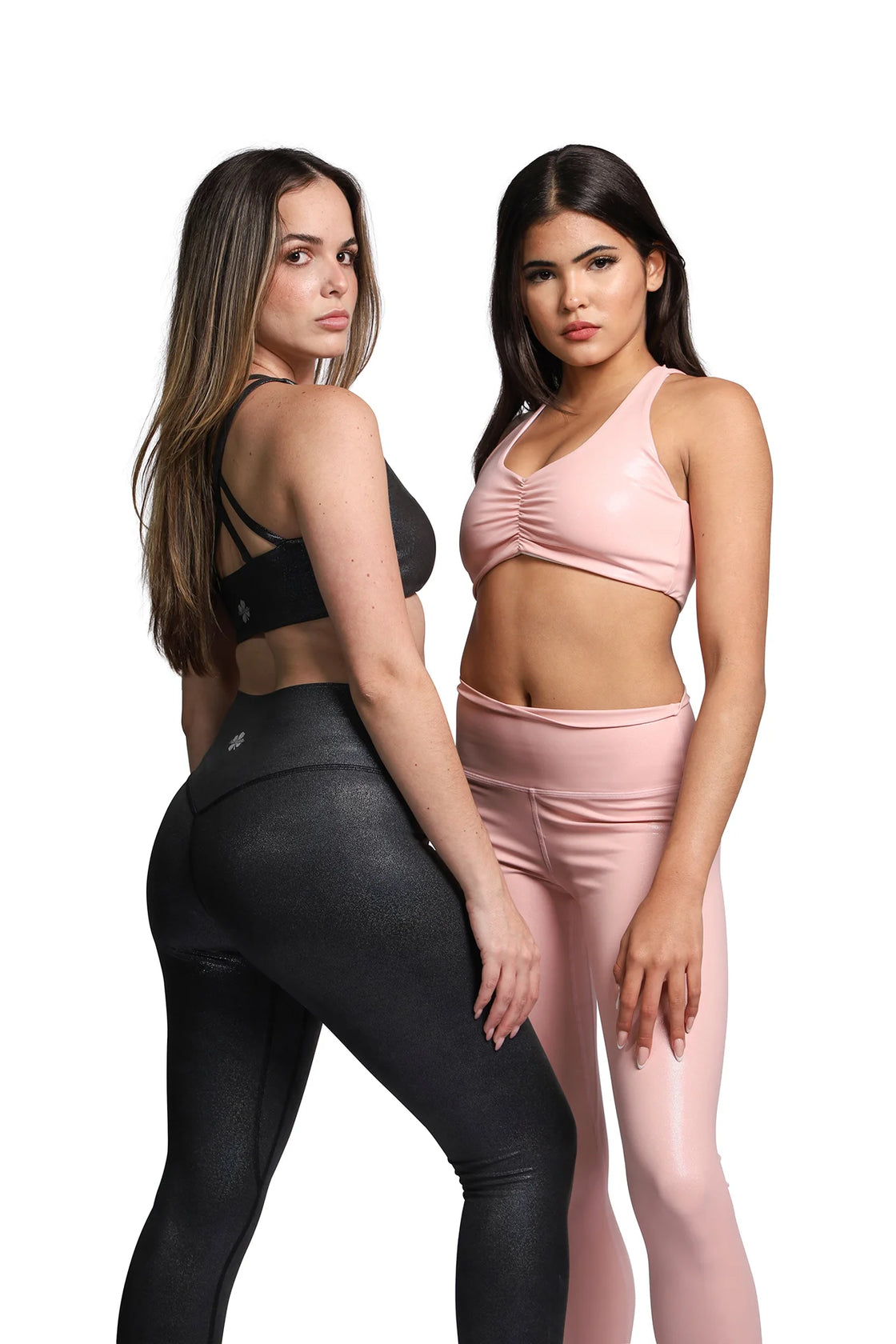 Shine pink leggings color changing