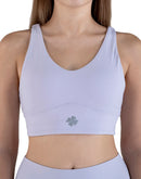 women Strappy cross back bra in lavender
